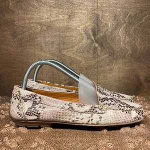 Geox Respira Womens Faux Snakeskin Leather Loafers